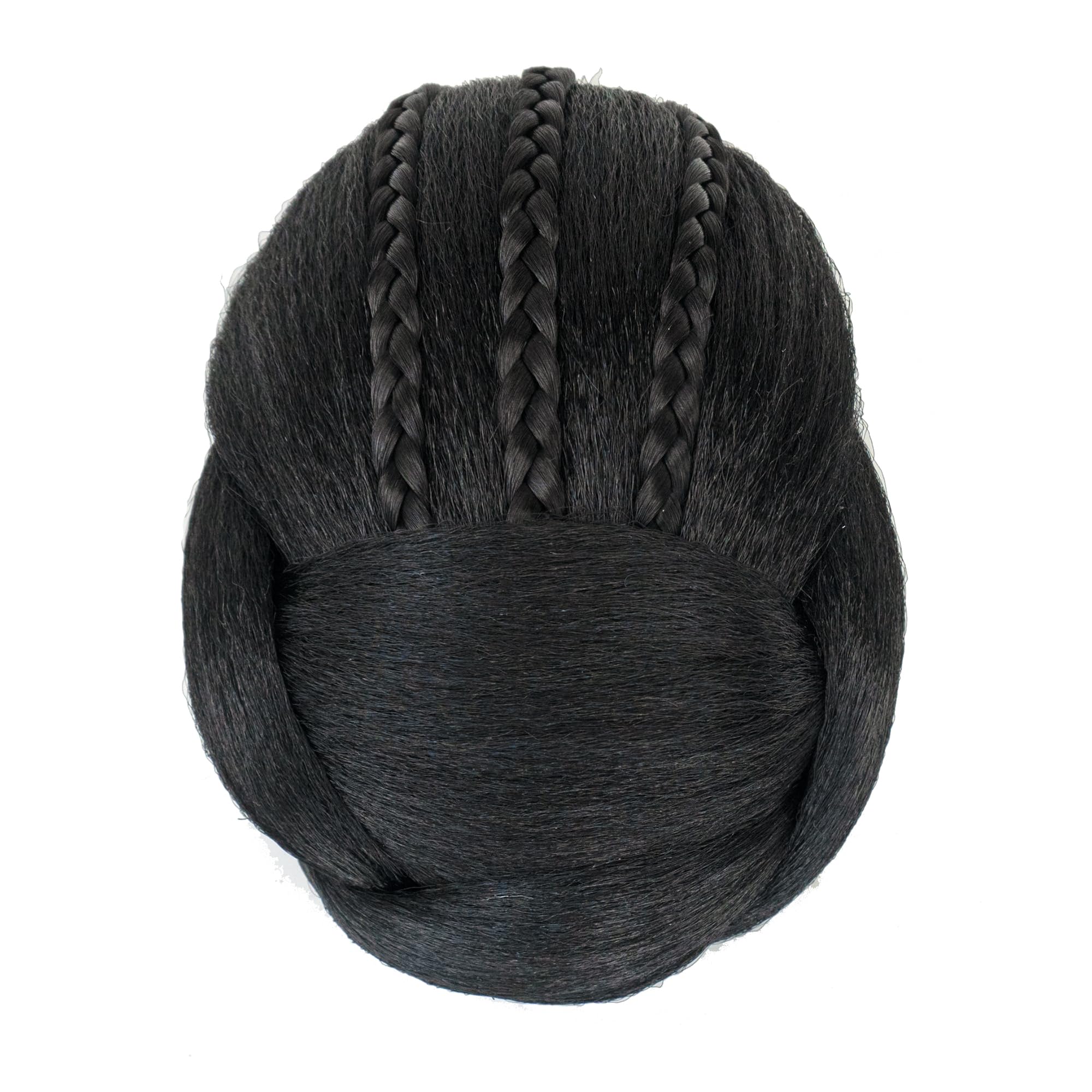 IMISSU Women's Braided Chignon, Dancer Hair Cover, Donut Hair Pieces Scrunchies, Wig Clips for Updo (Black)