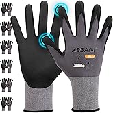 Kebada W2 Safety Work Gloves, Micro-Foam Nitrile Coated Gloves, Touchscreen,Ideal for Package Handling, Gardening, Construction, 1 Pair X-Small