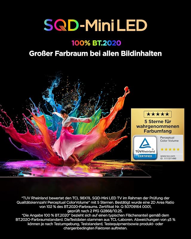 75Q7D Pro SQD-Mini LED 75 Zoll Fernseher, 4K Smart TV, Google TV