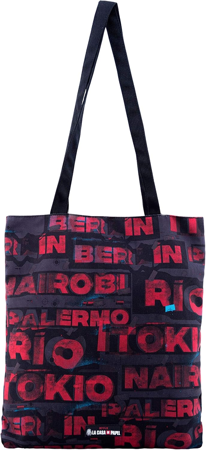Money Heist Cities-Shopping Bag, Red, 33 x 40 cm - Image 3