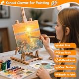 Koncci Canvas for Painting 20x20 cm 12 Pack Acid-Free Cotton Canvas Board view 3