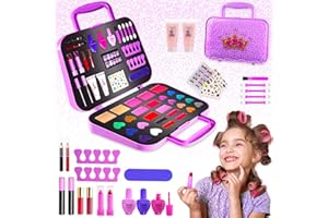 Toysical Makeup Kit for Girls, 51 PCS Pretend Makeup Set for Kids, Real Makeup Toys for Girls, Non Toxic, Princess Toys for Girls, Birthday Gift for 3 4 5 6 7 8 9 10 Years Old Children