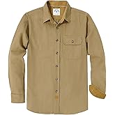 Dubinik® 6 oz Flannel Shirt for Men Long Sleeve Casual Button Down Brushed 100% Cotton Shirt