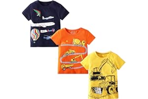BIBNice Boys Summer Shirt Toddler Short Sleeve Top Kids Clothes Size 2-7T