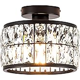 Rpzloila Crystal Ceiling Light Fixture, Modern Semi Flush Mount Ceiling Light,Crystal Chandelier for Kitchen Bedroom Bathroom