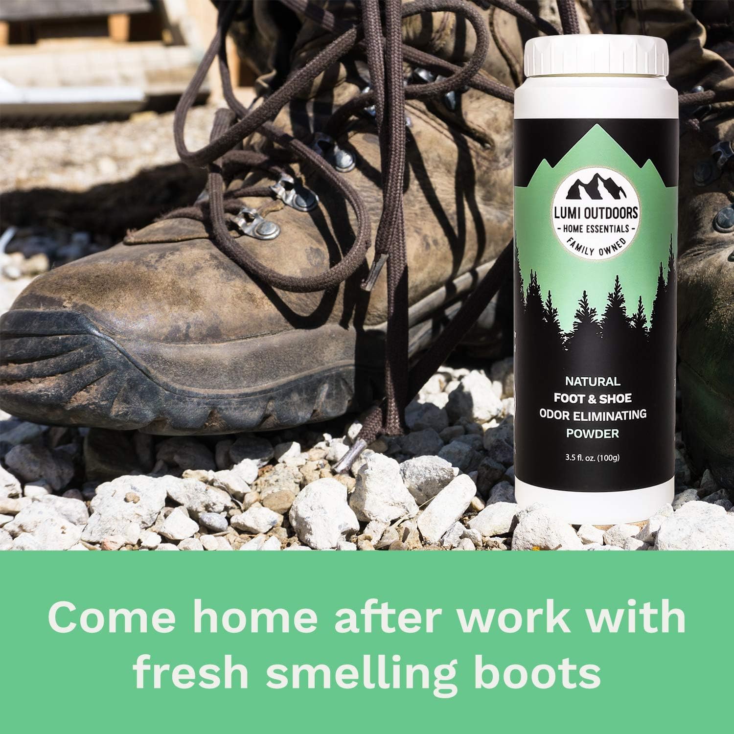 Natural Foot Powder Deodorizer & Shoe Odor Eliminator - Talc Free Foot Deodorant by Lumi Outdoors: Health & Personal Care