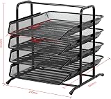 EasyPAG 4 Tier A4 Mesh In Tray Desk Organizer Black view 4