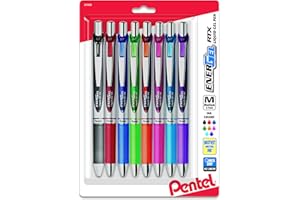 Pentel® EnerGel RTX Pens, 0.7 mm, Medium Point, Assorted Ink Colors, Pack Of 8