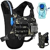 Hydration Vest with 2L Water Bladder for Men and Women,Lightweight Adjustable Hydration Backpack,Reflective Running Vest Chest Bag for Climbing Cycling Hiking
