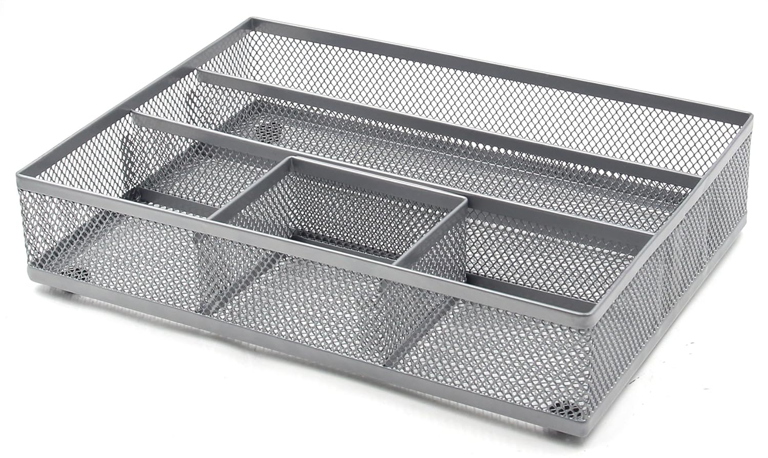 EasyPAG Mesh Collection Desk Drawer Organizer Accessories Tray,Silver