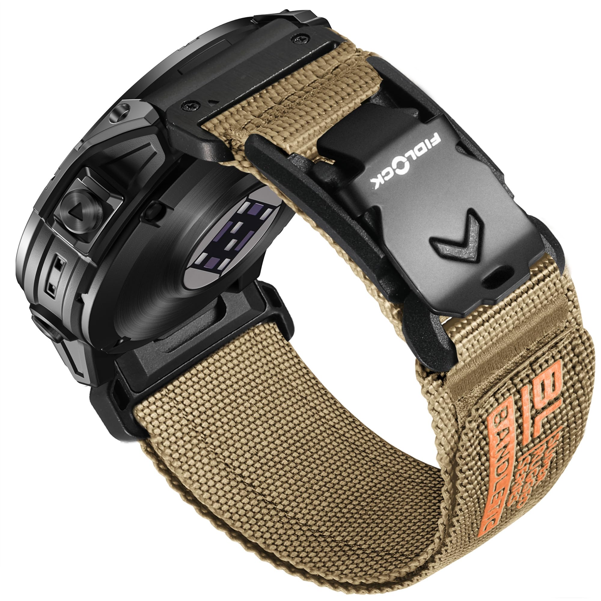 Bandletic Compatible with Garmin Fenix 5 6 7 Watch Band - 22mm Easy-Fit Rugged Nylon Strap with Magnetic Fidlock V-Buckle for Fenix 8 47mm/7 6 Pro/5 Plus/Forerunner 965/945/Approach S62/Instinct 3 2