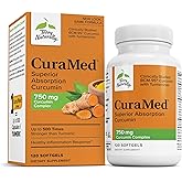 Terry Naturally CuraMed 750 mg - Antioxidant Supplement for Brain & Heart Health Support - Supplement with High-Potency Curcumin Complex - Kidney, Liver & Immune Health Support - 120 Softgels (1 Pack)