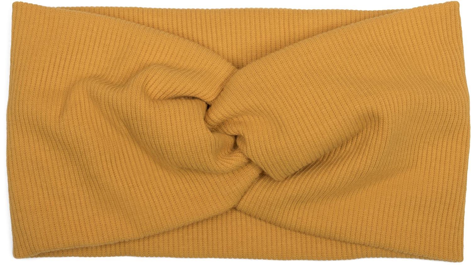 styleBREAKER hairband in a fine rib look with bow, headband, ladies, 04026009, Colour:Mustard