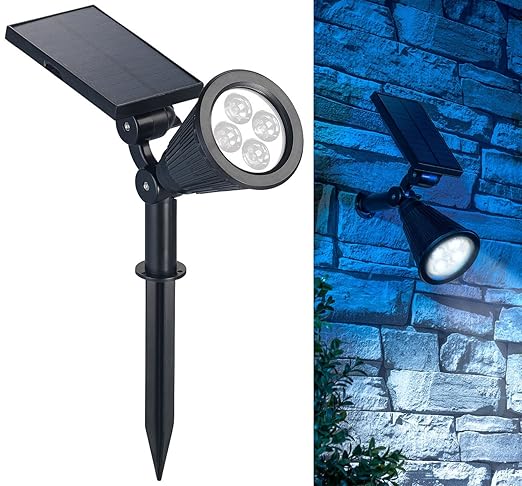 Luminea Gartenstrahler: Solar-LED-Spot mit Erdspieß für Garten & Co, 200 Lumen, 1,5 Watt, IP44 (Solargartenleuchte)