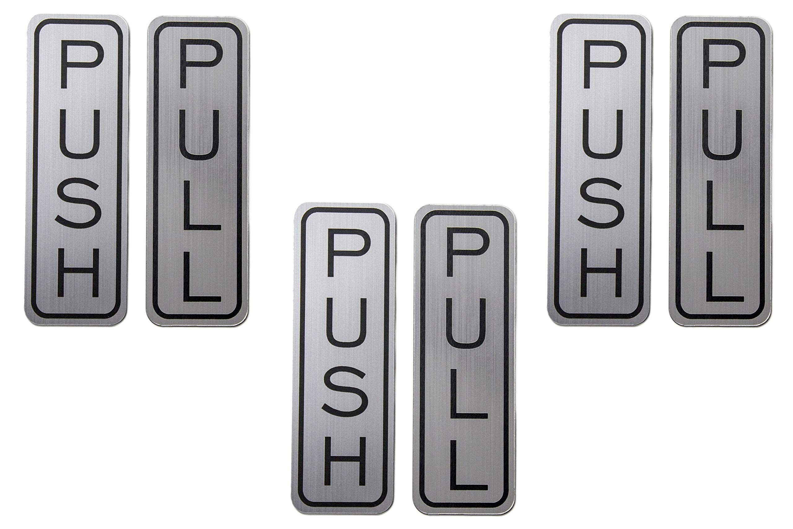 Be The Bestest Brushed 304 Grade Stainless Steel Premium Push/Pull Set Door Vertical Sign 5 x 1.5 inch Stylish (Pack of 3)