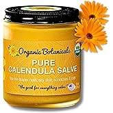 Organic Botanicals Pure Organic Calendula Salve Healing Balm - Calendula Cream Healing Hand Salve Ointment from Local Organic Calendula Flowers, Calendula Gel Eczema Ointment, Certified Organic 8 Oz