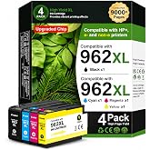962XL Ink Cartridges Combo Pack Black, Cyan, Magenta, Yellow Compatible for HP 962XL Ink Cartridges Work for HP OfficeJet Pro 9018e 9015e 9018 9012e 9015 9010 9018e 9012 9025e Printer, (4-Pack 962XL )