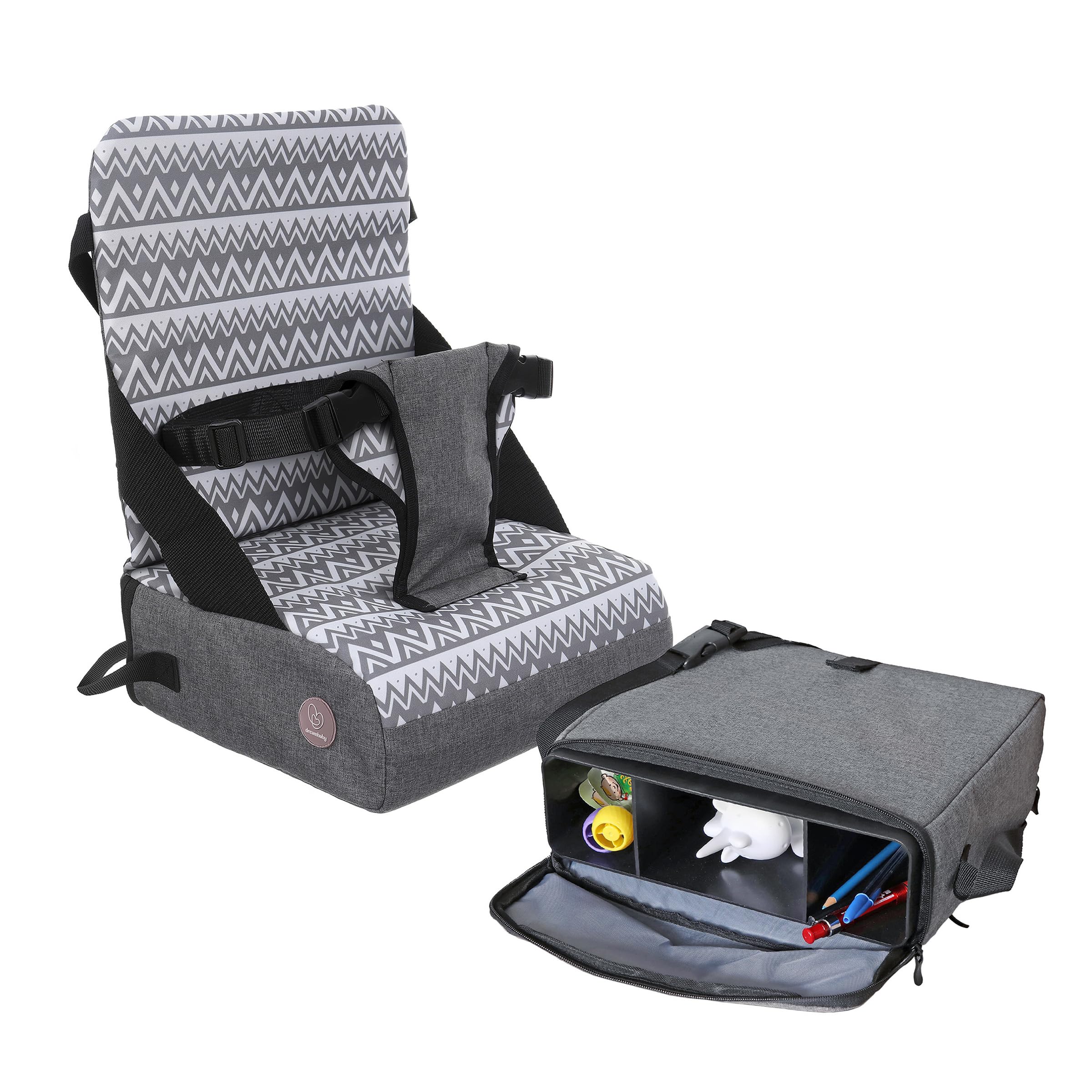 Photo 1 of Dreambaby Grab ‘N Go Travel Booster Seat – Portable Toddler High Chair for Dining (6M-5Y) with Storage & Shoulder Strap