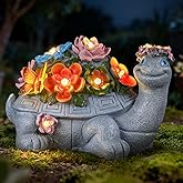 IDEA SHOW Solar Turtle Garden Statue,Outdoor Figurine Decorations Ornament Lamps for Outside Yard Lawn Patio Porch Balcony,Women's Day Housewarming for Mom Women Grandma