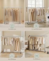 SONGMICS Clothes Rack on Wheels Heavy Duty 150 kg Extendable Rail 160-200 cm view 6