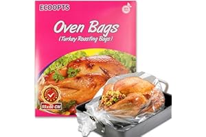 ECOOPTS Turkey Oven Bags Large Size Oven Cooking Roasting Bags for Chicken Meat Ham Seafood Vegetable - 10 Bag (21.6 x 23.6 IN) (1 Pack Large Size)