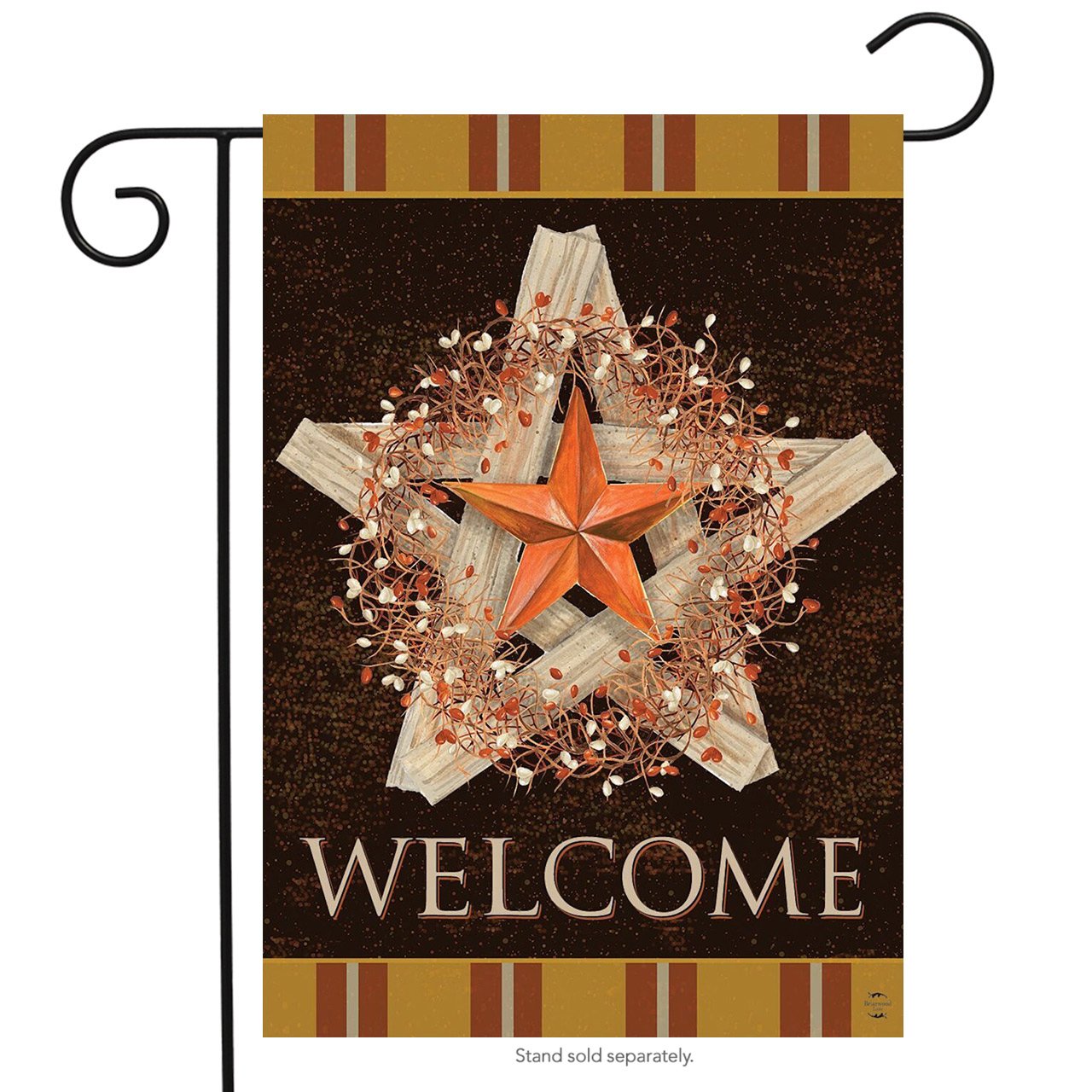 Briarwood Lane Autumn Barnstar Welcome Garden Flag Primitive 12.5" x 18"