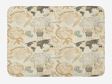 Yaoni Aqua Chevron Badematte, Grungy Design Zickzack Abstrakte