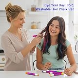 Desire Deluxe Hair Chalk Gift Set for Girls 10 Non-Toxic Washable Colors view 8