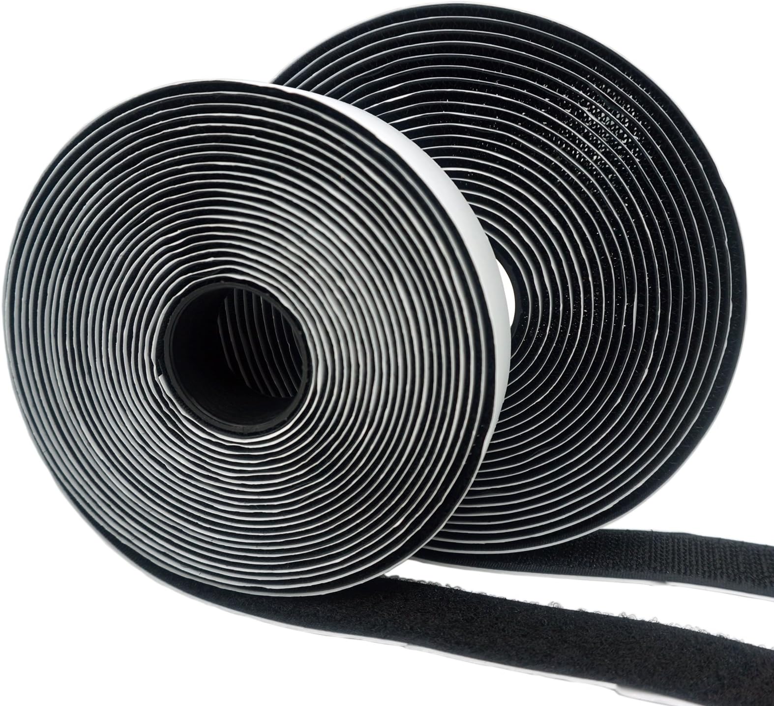 EroilorDouble-Sided Adhesive Hook and Loop Tape, 5 Meters Extra Strong Adhesion Self-Adhesive Loop & Hook Sticker Over 10,000 Time Adhesive DIY Band - Black