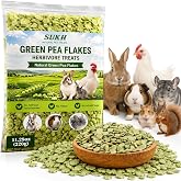 Sukh 11.28 oz Pea Flakes for Guinea Pigs - Green Pea Small Animal Treats | Guinea Pig Snacks, Pea Flakes &amp; Single Ingredient Rabbit Treats for Rabbits, Hamsters &amp; Chinchillas, Small Animal Snack