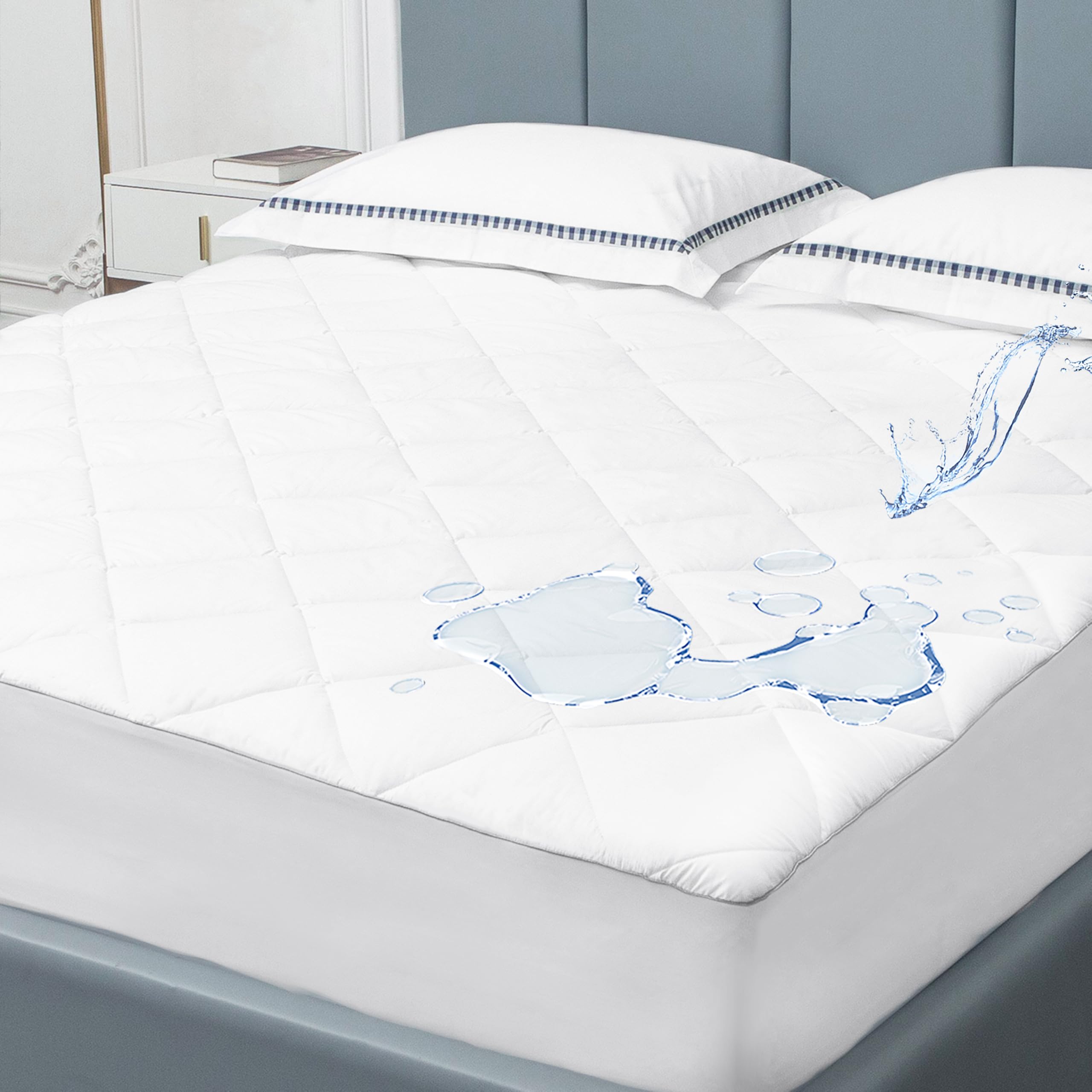 Sunflower Quilted Queen Mattress Protector, Mattress Pad Queen, Cotton Mattress Cover Waterproof, 18-22" Extra Deep Pocket Thin Version, Hypoallergenic Soft Durable