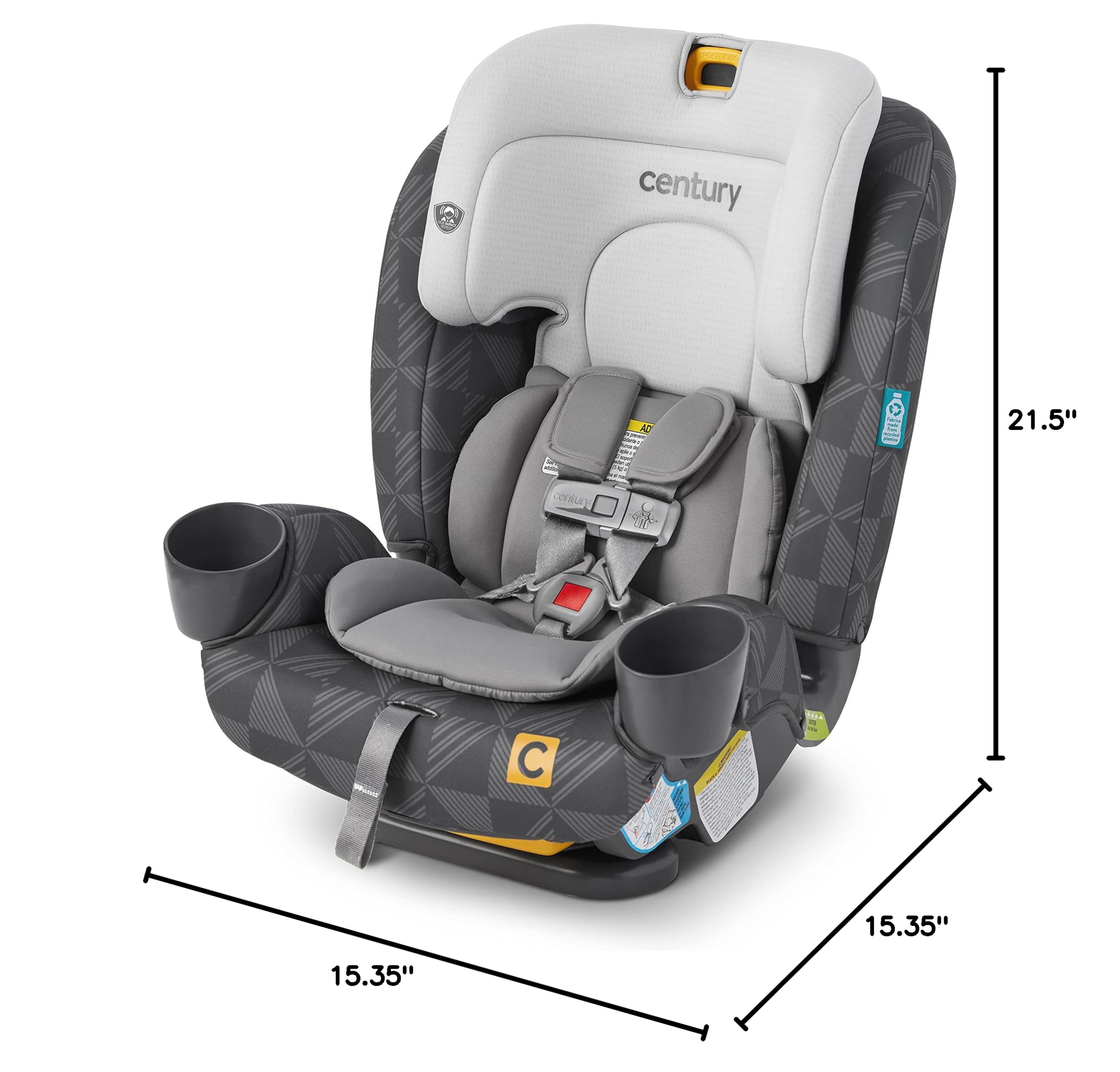 Century Drive On 3-in-1 Car Seat – All-in-One Car Seat for Kids 5-100 lb, Metro