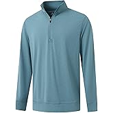 MICHEL ROUEN Quarter Zip Pullover Men Lightweight Dry Fit Mock Neck Midlayer Soft Sport 1/4 Zip Pullover Mens Heather Sweater