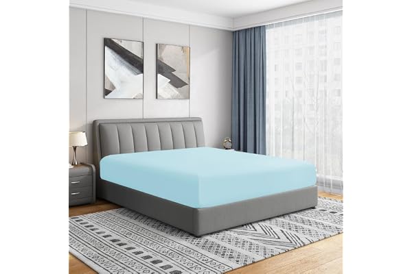 Cathay Home Luxury 1 Piece Fitted Sheet, Ultra Soft, Wrinkle & Fade Resistant, 14 Inch Deep Pocket, Double Brushed Feel, All