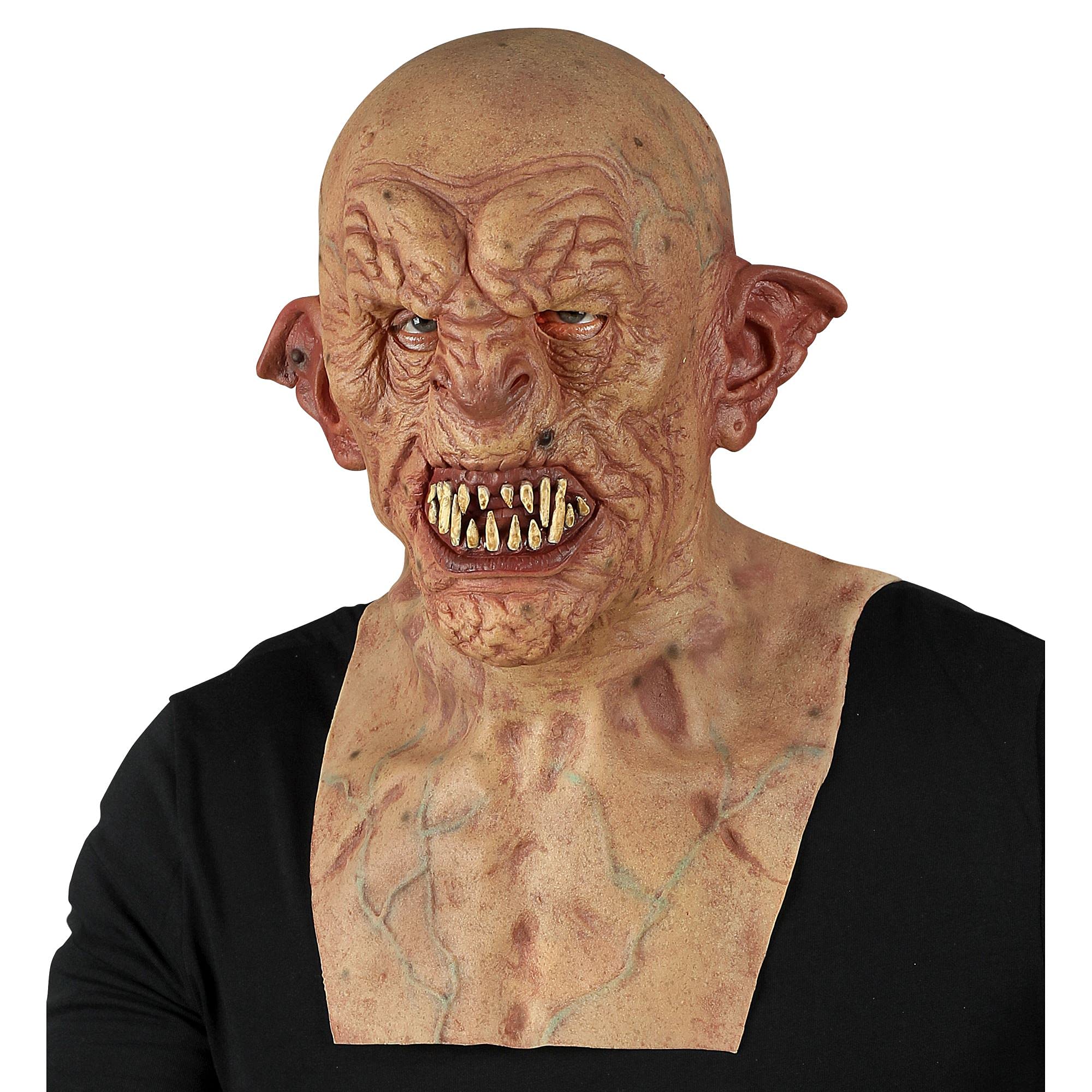 Widmann Silicone Look Zombie Full Head Mask with Neck & Chest