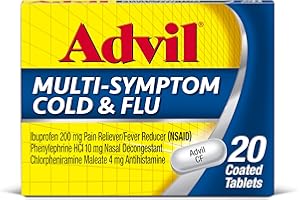Advil Multi Symptom Cold and Flu Medicine, Cold Medicine for Adults with Ibuprofen, Phenylephrine HCL and Chlorpheniramine Maleate - 20 Coated Tablets