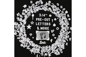 BIG ROLE Letters for Letter Board Letters Only, 3/4 Inch White Plastic Letters for Felt Letter Board Signs (375 Characters), 0.75” Pre-cut Letterboard Letters for Changeable Message Board Script Cursive Words