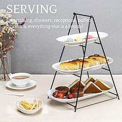 UNICASA 3 Tier Serving Tray for Parties – White