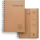 A5 Spiral Notebooks – Set of Dot and Lined Journal – 200 Wide Ruled Pages – 1 Subject - Spiral Bound Notebook 5x7 for Writing