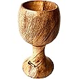 ALADEAN Wooden Goblet - Handmade Vintage Chalice Wine Drinking Cup, 6" x 5oz, Perfect for Wedding, Christmas, Eucharist & Kiddush (1Pc)