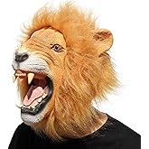 CreepyParty Novelty Halloween Costume Party Animal Jurassic Head Mask (Lion)