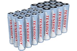 Tenergy High Drain AA and AAA Battery, 1.2V Rechargeable NiMH Batteries Combo, 12 Pack 2500mAh AA Cells and 12 Pack 1000mAH AAA Cell Batteries