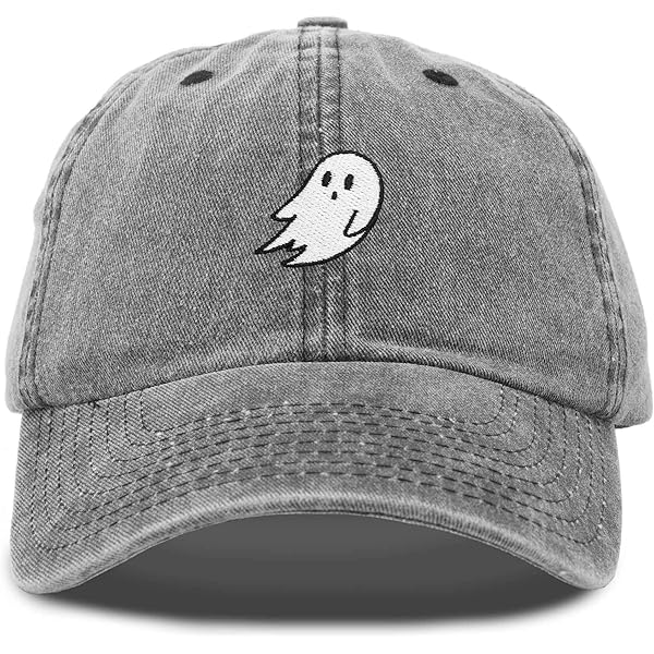 Wodeal Cute Embroidered Ghost Hat, Adjustable Spooky