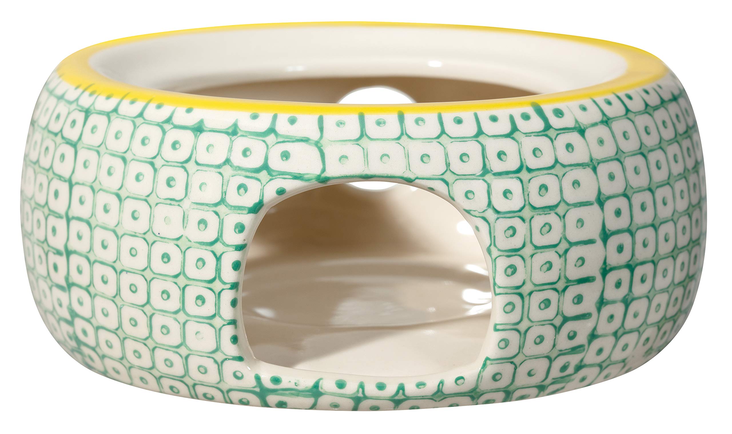 Bloomingville Ceramic Teepot Heater Carla - colorful Pot Holder Warmer Size ø 14,5 cm Dia 7.75'' H 2.5'', Stoneware, green