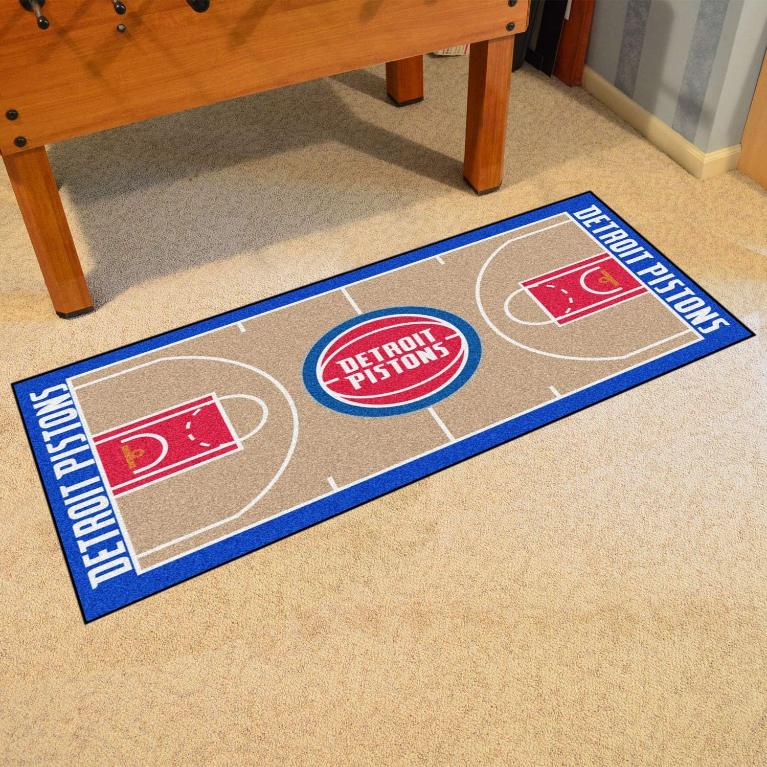 Amazon Com Fan Mats Detroit Pistons Nba Large Court Runner 29 1 2 X 54 Furniture Decor