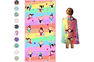 DASHN PRODUCTS Microfiber Beach Towel for Kids - Thin and Large (30"x60")- Gymnastics -Absorbent, quick dry, sand free, lightweight, blanket- toddler, girls, boys - For Sports, Pool, Picnic, Camping, Travel, Swim