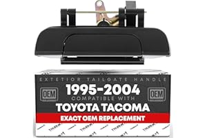 T1A Tailgate Handle Assembly Replacement - Compatible with 1995-2004 Toyota Tacoma - Liftgate Latch Assembly, Textured Black - Plastic - OEM 69090-35010, TO1915102, 79605