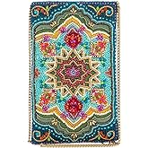 Mary Frances Venice Beaded Crossbody Cell Phone Bag – Evening Clutch with Zipper Closure for Travel, Weddings, Parties – Multicolor