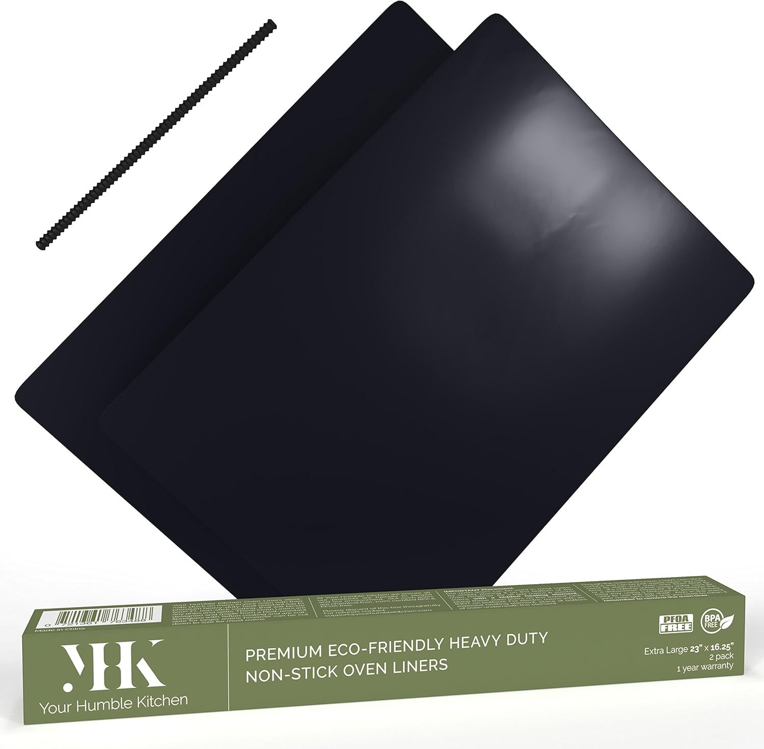 YHK 2 Pack Large Non-Stick Oven Liners - Premium Heavy Duty Oven Protectors for The Bottom of Electric, Gas, Convection, Toaster & Microwave Ovens - Never Clean Your Oven Floor Again