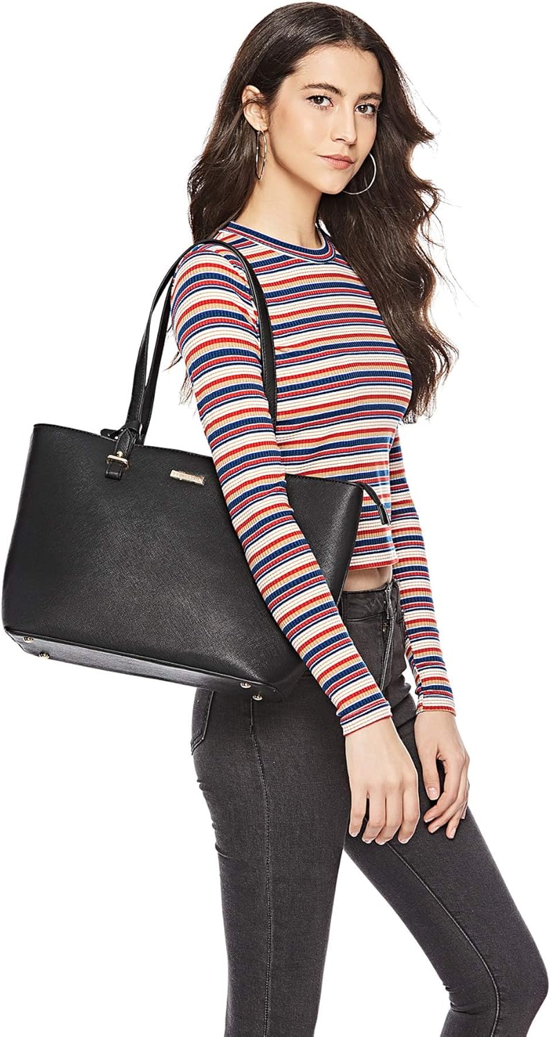Handbags and Purse for Women Fashion gift Handbags Tote Bag Shoulder Bag Top Handle Satchel Set 4pcs (A Black): Shoes